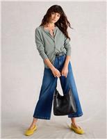 Pure Cotton Crew Neck Button Front Cardigan