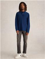 Pure Cotton Pique Long Sleeve Polo Shirt