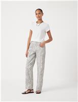 Snake Print Wide Leg Jeans