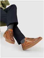 Leather Lace Up Trainers