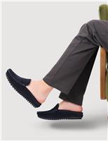 Leather Faux Fur Lined Mule Slippers