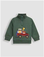 Cotton Rich Safari Animal Half Zip Sweatshirt (6 Mths-7 Yrs)