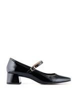 Leather Patent Block Heel Mary Jane Shoes