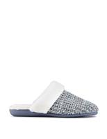 Knitted Faux Fur Cuff Mule Slippers