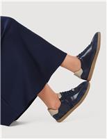 Leather Lace Up Suede Panel Trainers