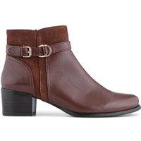 Leather Block Heel Ankle Boots