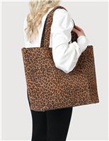 Leather Leopard Print Shoulder Bag