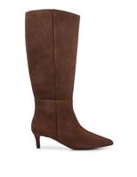 Suede Kitten Heel Knee High Boots