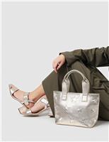 Leather Metallic Star Mini Tote Bag