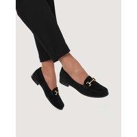 Jones Bootmaker Leather Block Heel Loafers Black Mix