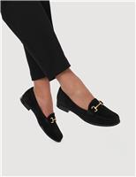 Leather Block Heel Loafers