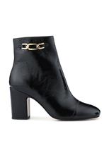 Leather Block Heel Ankle Boots