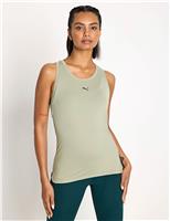Puma Cloudspun Scoop Neck Racer Back Vest Top Dark Khaki