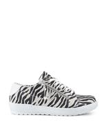 Wide Fit Leather Metallic Side Zip Trainers