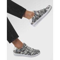 Jones Bootmaker Wide Fit Leather Metallic Side Zip Trainers White Mix