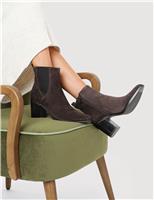 Suede Block Heel Ankle Boots
