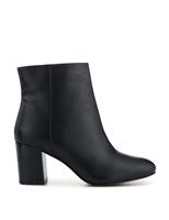 Wide Fit Leather Block Heel Ankle Boots