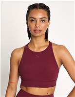 Puma Shapeluxe High Neck Sports Bra Burgundy