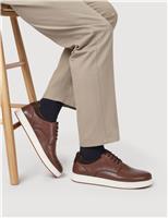 Wide Fit Leather Trainers