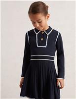 Knitted Pleated Dress (3-14 Yrs)
