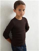 Cotton Rich Ribbed Ruched T-Shirt (4-14 Yrs)
