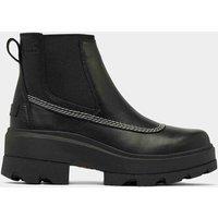 Sorel Joan Leather Block Heel Chelsea Boots Black