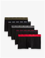 5 Pack Cotton Rich Logo Waistband Trunks