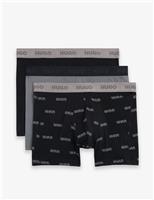 Hugo 3 Pack Cotton Rich Logo Boxer Briefs Black