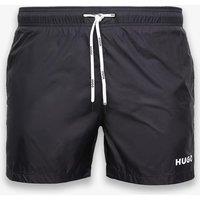 Hugo HAITI Logo Print Swim Shorts Black