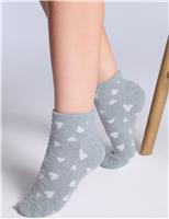 2pk Cosy Heart Trainer Socks