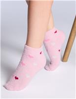 2pk Cosy Heart Trainer Socks