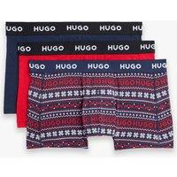 Hugo 3 Pack Cotton Rich Fair Isle Christmas Trunks Multi