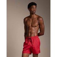 Hugo HAITI Logo Print Swim Shorts Red