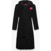 Hugo Pure Cotton Terry Hooded Dressing Gown Black