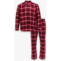 Hugo Pure Cotton Checked Pyjama Set Dark Red
