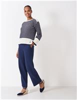 Pure Cotton Textured Striped Jumper