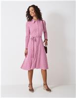 Jersey Geometric Midi Shirt Dress