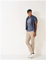 Pure Cotton Rope Graphic Crew Neck T-Shirt