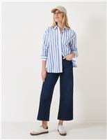 Pure Cotton Poplin Striped Boyfriend Shirt