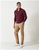 Pure Cotton Half Zip Jumper