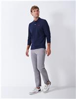 Cotton Rich Pique Long Sleeve Polo Shirt