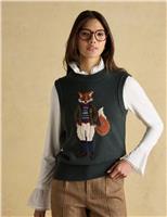 Cotton Rich Embroidered Knitted Vest