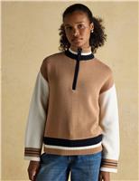 Pure Cotton Varsity Half Zip Jumper