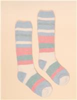 Colour Block Striped Fluffy Socks