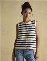 Striped Button Through Knitted Vest