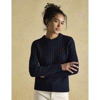 Joules Pure Cotton Cable Knit Jumper Navy Mix