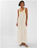 Embellished Round Neck Maxi Beach Dress