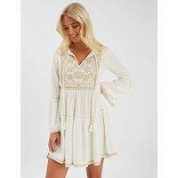 Embroidered Mini Beach Dress