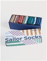 7pk Striped Sailor Socks Gift Box