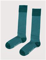 Cotton Rich Striped Knee High Socks
